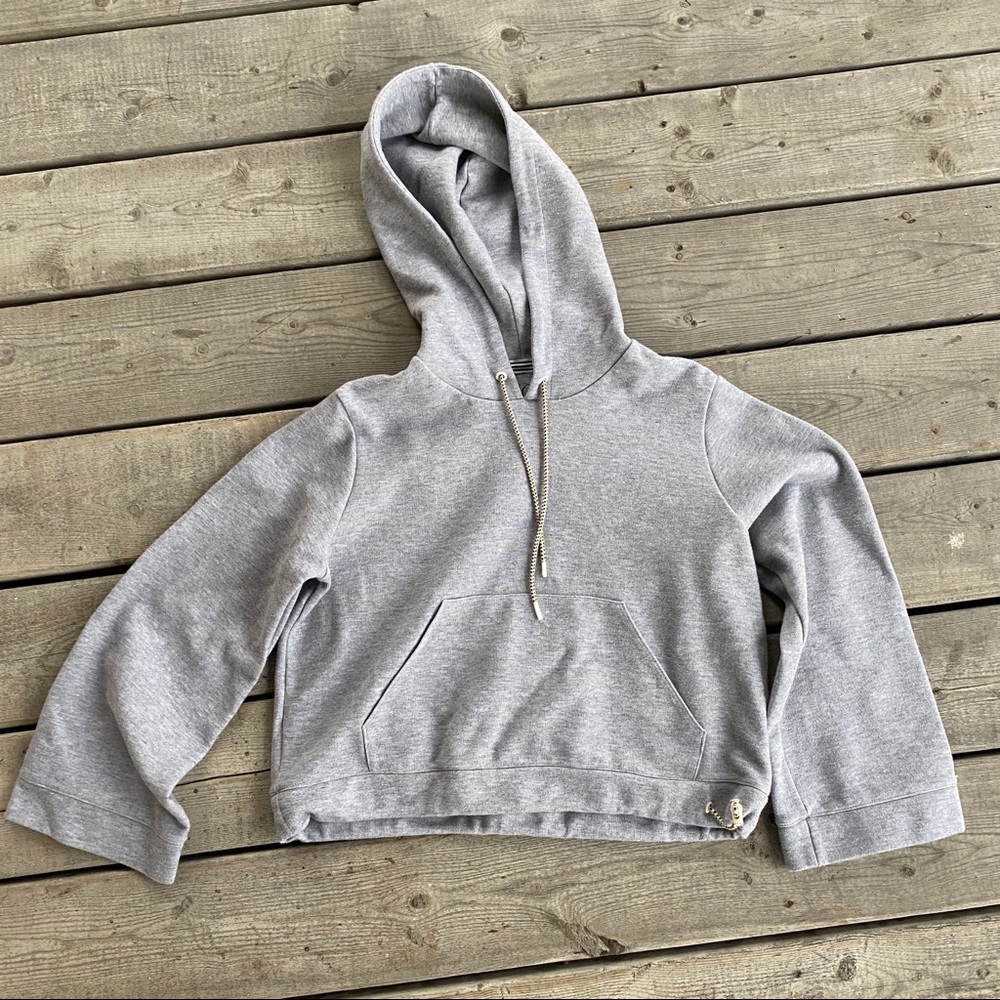 J.Crew Grey Cropped Hoodie